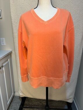 Washed Coral Sweatshirt with 'FG' Tag